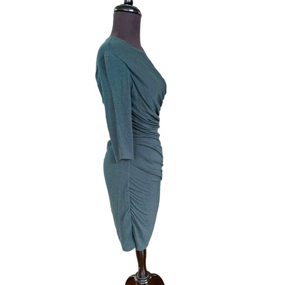 Helmut Lang Ruched Bodycon Dress Dark Green Size M - Picture 6 of 11